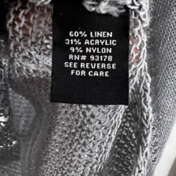 Premise Linen Blend Gray Open Knit Sweater Small - Picture 6 of 6